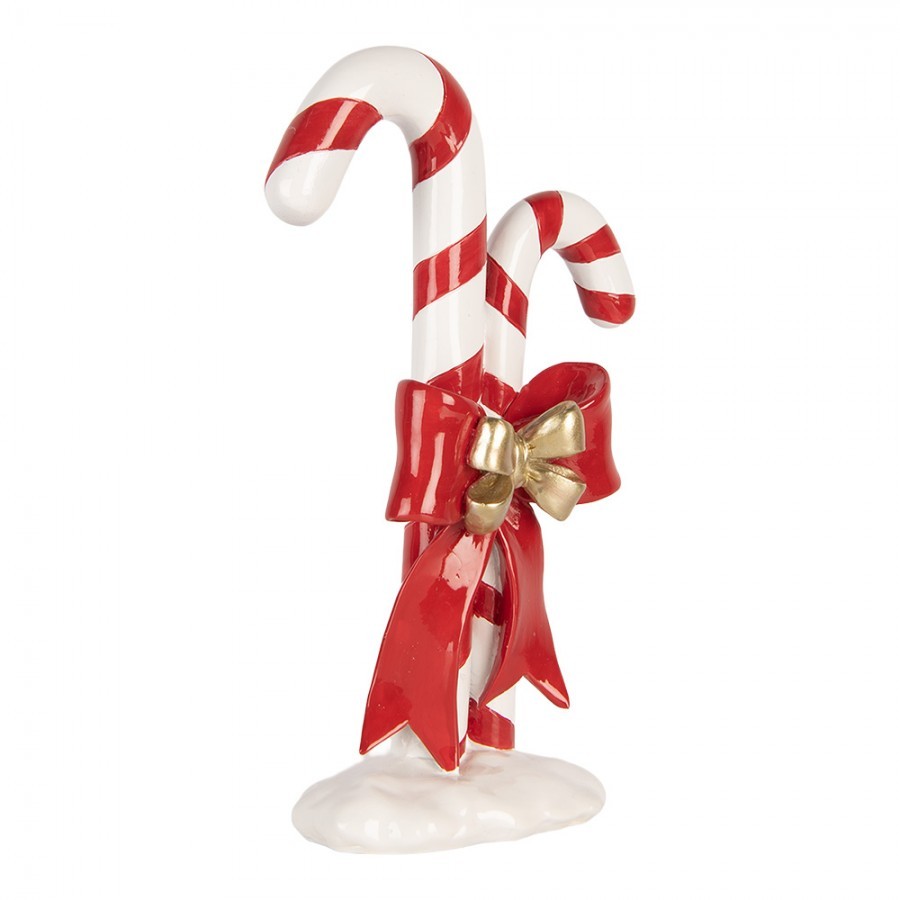 Christmas Decoration Figurine Candy Cane 16x8x26 Cm Red Plastic - 16*8*26 cm