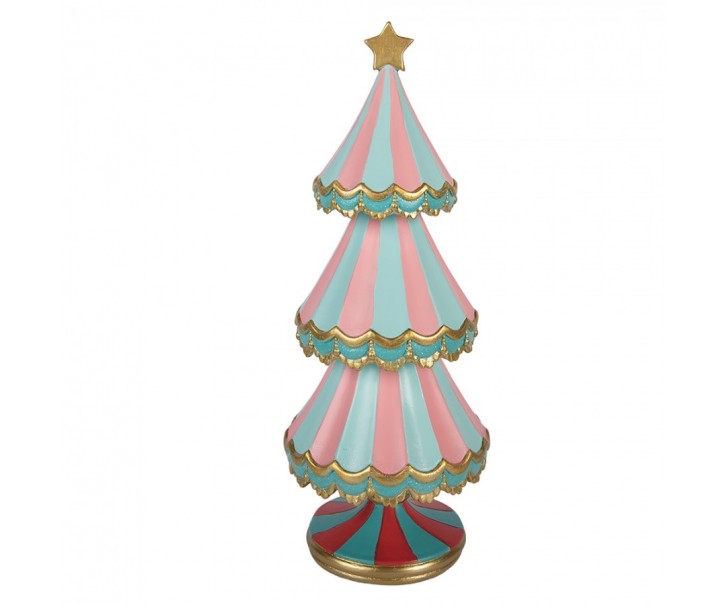 Christmas Decoration Figurine Christmas Tree ? 15x38 Cm Blue Plastic - ? 15*38 cm Clayre & Eef