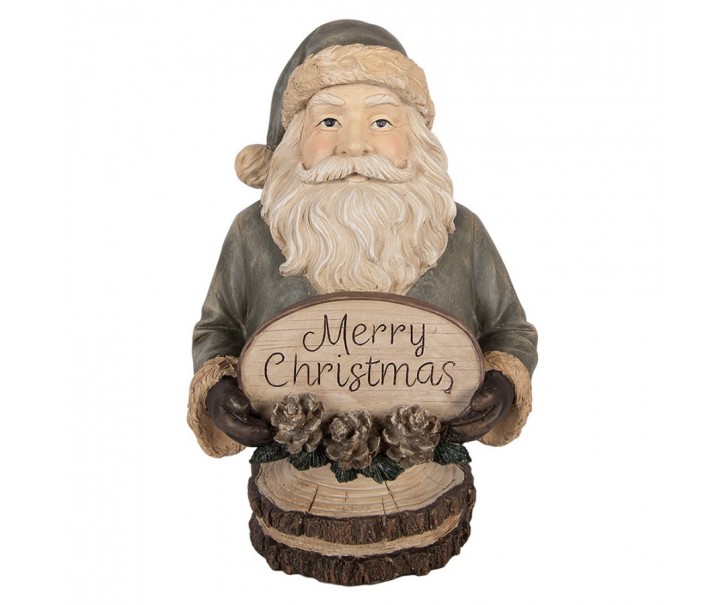 Christmas Decoration Figurine Santa Claus 21x16x31 Cm Beige Plastic Christmas Figurines - 21*16*31 cm Clayre & Eef