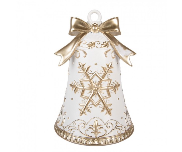 Christmas Decoration Figurine Bell ? 18x26 Cm White Plastic - ? 18*26 cm Clayre & Eef
