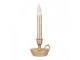 Christmas Decoration With LED Lighting Candlestick 13x12x32 Cm Gold Colored Plastic - LED 13*12*32 cm Clayre & Eef