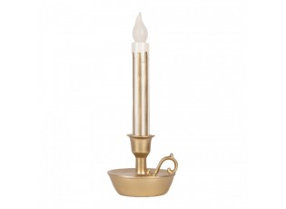 Christmas Decoration With LED Lighting Candlestick 13x12x32 Cm Gold Colored Plastic - LED 13*12*32 cm