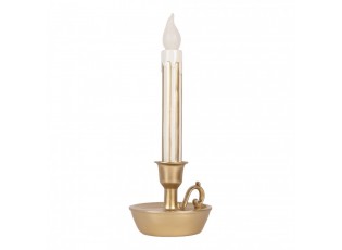Christmas Decoration With LED Lighting Candlestick 13x12x32 Cm Gold Colored Plastic - LED 13*12*32 cm