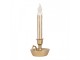 Christmas Decoration With LED Lighting Candlestick 13x12x32 Cm Gold Colored Plastic - LED 13*12*32 cm Clayre & Eef