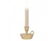 Christmas Decoration With LED Lighting Candlestick 13x12x32 Cm Gold Colored Plastic - LED 13*12*32 cm Clayre & Eef
