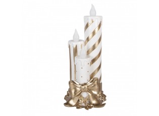 LED Candle Candlestick 19x16x41 Cm Gold Colored Plastic Christmas Decoration - 41.0 cm