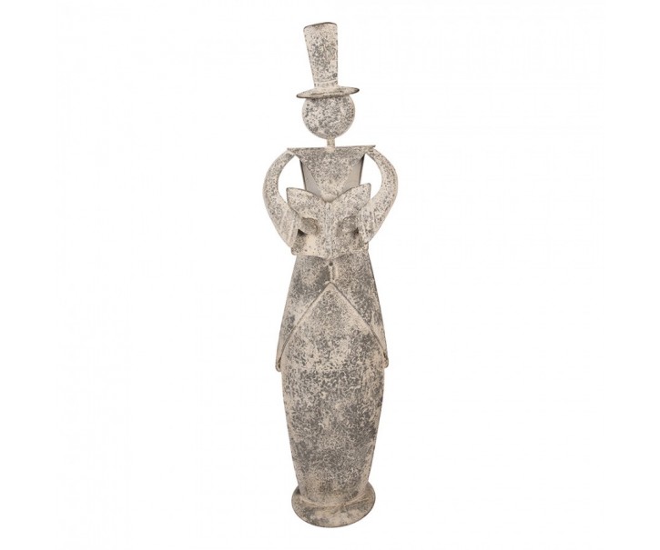 Šedá antik dekorace figurína anděl s knihou - 27*20*107 cm Clayre & Eef