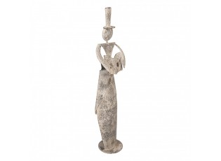 Decorative Figurine Angel 27x20x107 Cm Grey Metal - 107.0 cm