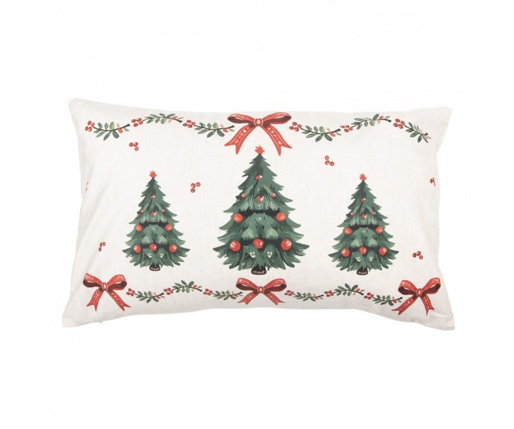 Béžový polštář se stromky Christmas Harmony - 30*50*4 cm Clayre & Eef