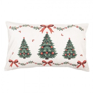 Béžový polštář se stromky Christmas Harmony - 30*50*4 cm