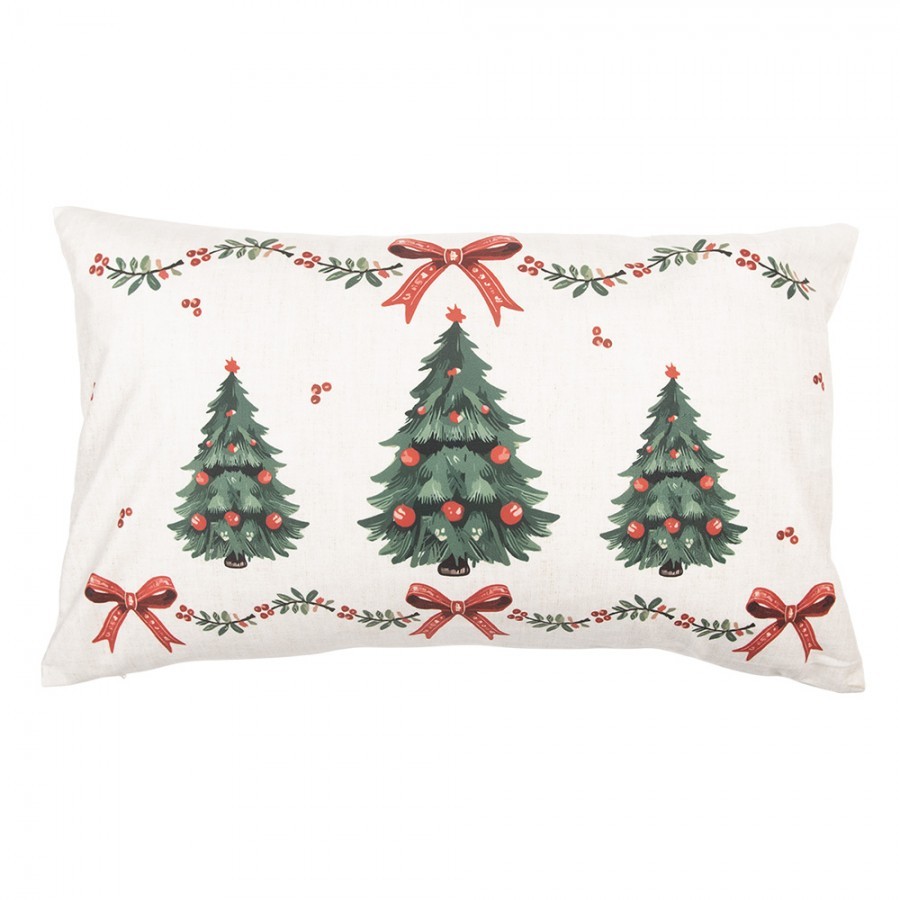 Béžový polštář se stromky Christmas Harmony - 30*50*4 cm