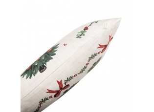 Decorative Cushion Beige Synthetic Christmas Tree Cushion Cover With Cushion Filling - 30*50*4 cm