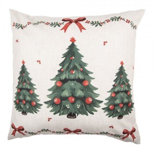 Béžový polštář se stromky Christmas Harmony - 45*45*4 cm