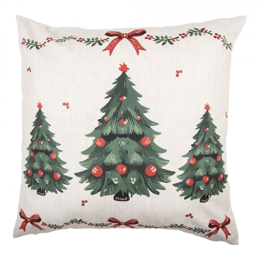 Béžový polštář se stromky Christmas Harmony - 45*45*4 cm