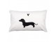 Decorative Cushion White Synthetic Dog Cushion Cover With Cushion Filling - 30*50*4 cm Clayre & Eef