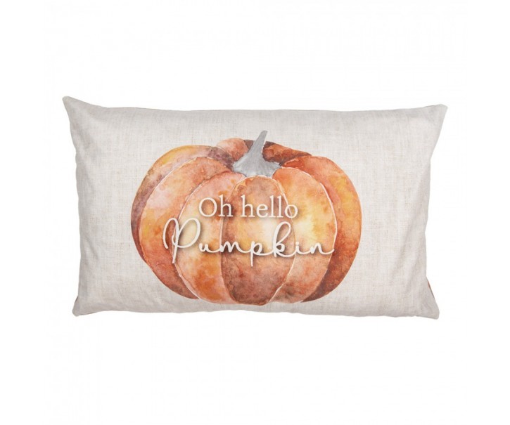 Decorative Cushion Beige Synthetic Pumpkin Cushion Cover With Cushion Filling - 30*50*4 cm Clayre & Eef