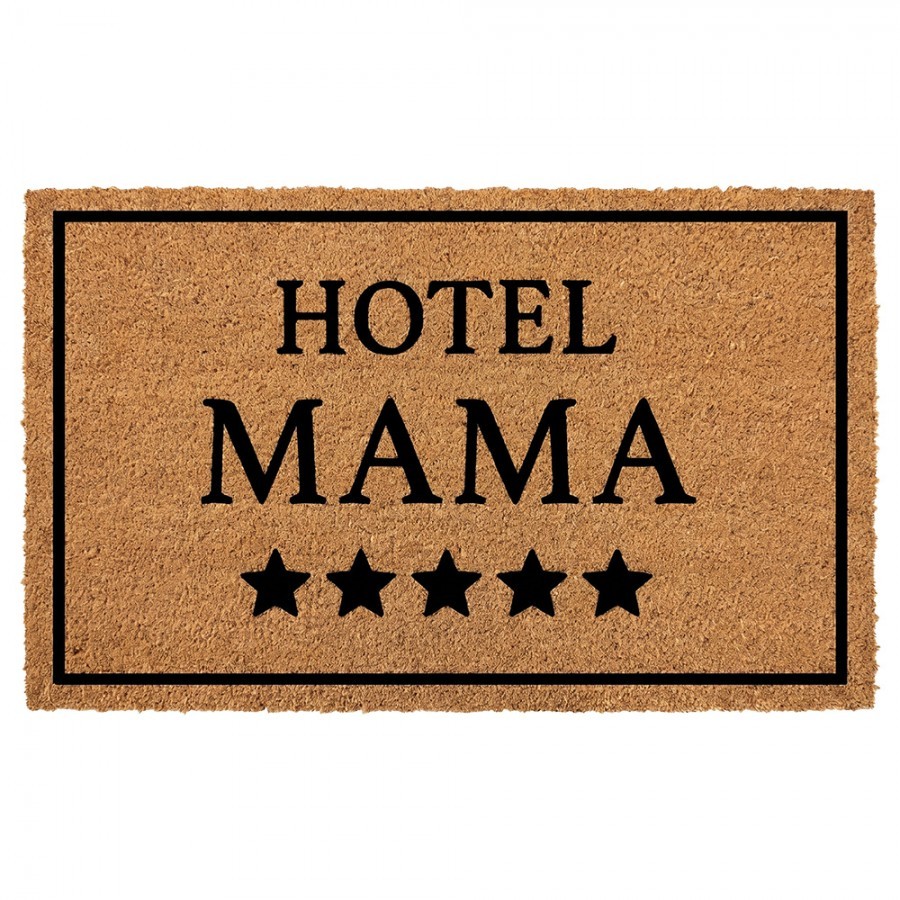 Hnědá kokosová rohožka Mama Hotel - 75*45*1 cm