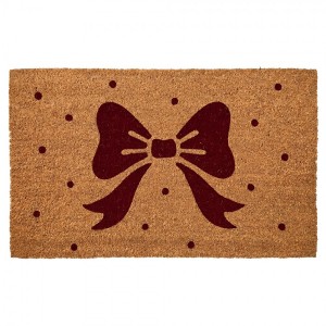 Hnědá kokosová rokožka s designem mašle - 75*45*1 cm