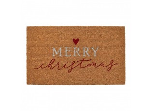 Hnědá kokosová rohožka Merry Christmas - 75*45*1 cm