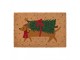 Hnědá kokosová rohožka s jezevčíkem a stromkem Christmas - 75*45*1 cm Clayre & Eef