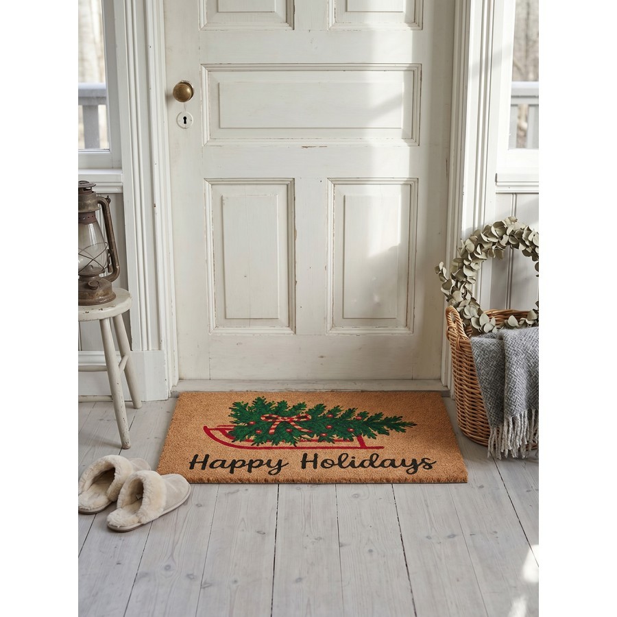 Vánoční kokosová rohožka Happy Holidays - 75*45*1 cm