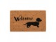Hnědá kokosová rohožka s jezevčíkem Welcome - 75*45*1 cm Clayre & Eef