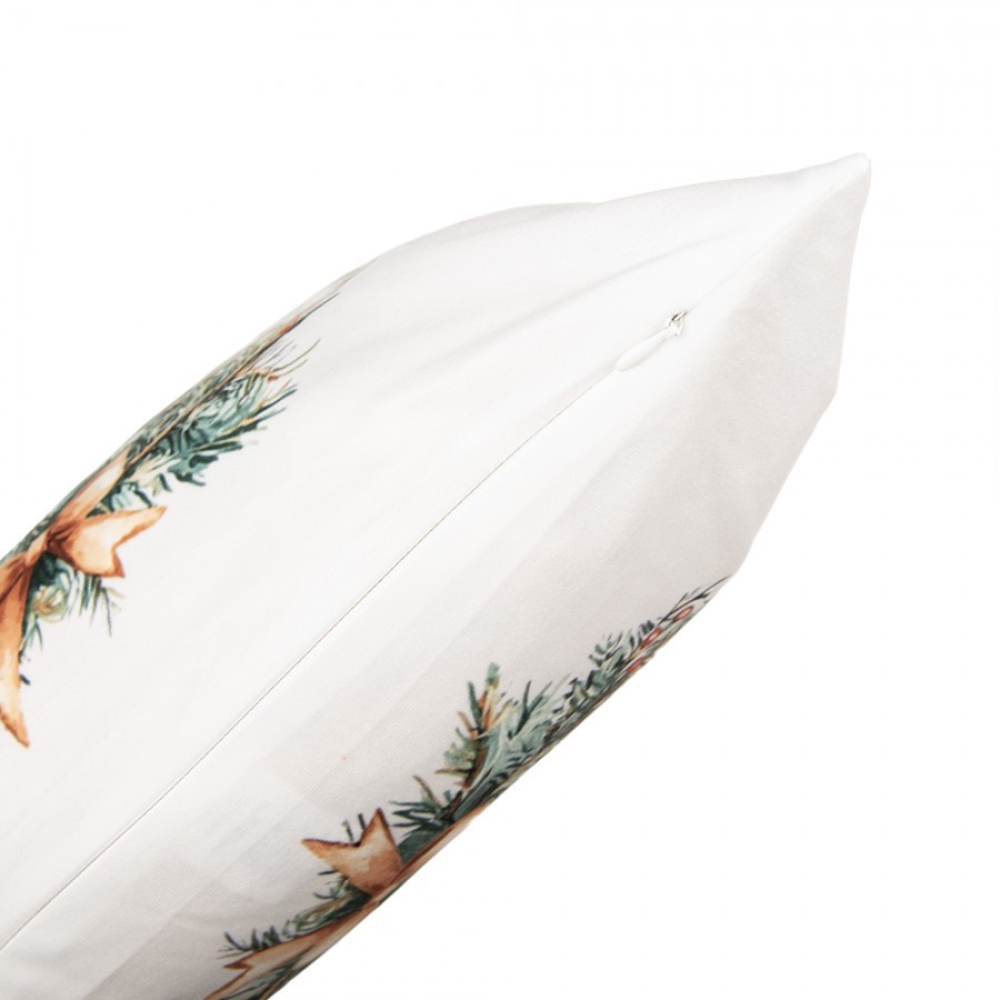 Decorative Cushion 45x45 Cm Beige Polyester Christmas Tree Cushion Cover With Cushion Filling - 4.0 cm