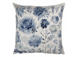 Decorative Cushion 45x45 Cm White Polyester Flowers Cushion Cover With Cushion Filling - 4.0 cm