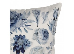 Decorative Cushion 45x45 Cm White Polyester Flowers Cushion Cover With Cushion Filling - 4.0 cm