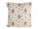 Decorative Cushion Beige Synthetic Christmas Cushion Cover With Cushion Filling - 45*45*4 cm Clayre & Eef