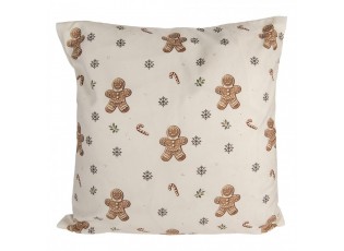 Decorative Cushion Beige Synthetic Christmas Cushion Cover With Cushion Filling - 45*45*4 cm