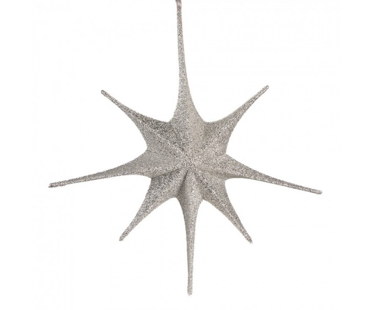 Christmas Ornament Star 125x10x125 Cm Silver Colored Paper Decorative Pendant - 125.0 cm Clayre & Eef