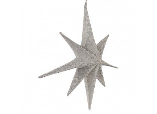Christmas Ornament Star 85x10x85 Cm Silver Colored Paper Decorative Pendant - 85.0 cm