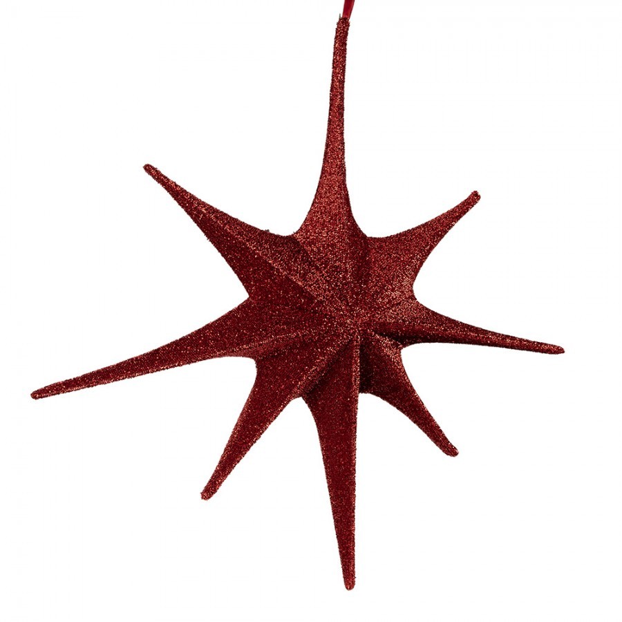 Christmas Ornament Star 85x10x85 Cm Red Paper Decorative Pendant - 85.0 cm Clayre & Eef Christmas Ornament Star 85x10x85 Cm Red Paper Decorative Pendant - 85.0 cm Clayre & Eef