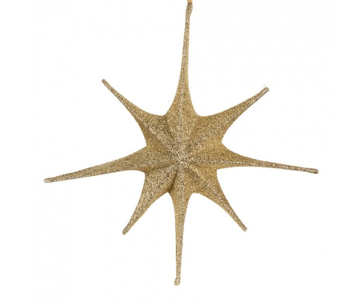 Christmas Ornament Star 70x10x70 Cm Gold Colored Paper Decorative Pendant - 70*10*70 cm Clayre & Eef