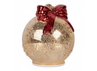 Christmas Decoration With LED Lighting Christmas Bauble ? 15x16 Cm Gold Colored Glass - ? 15*16 cm