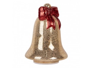 Christmas Decoration With LED Lighting Bell ? 15x21 Cm Gold Colored Glass - ? 15*21 cm