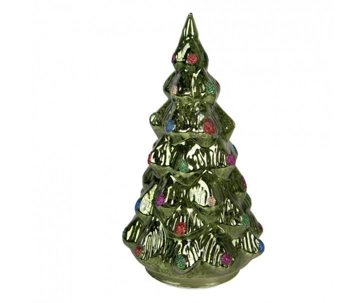 Christmas Decoration With LED Lighting Christmas Tree ? 13x23 Cm Green Plastic - ? 13*23 cm / 3*AA Clayre & Eef
