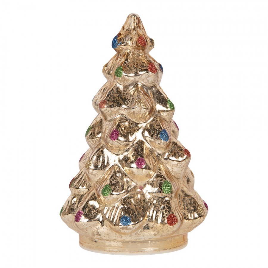 Christmas Decoration With LED Lighting Christmas Tree ? 12x18 Cm Silver Colored Glass - ? 12*18 cm