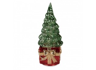 Christmas Decoration With LED Lighting Christmas Tree 13x13x30 Cm Green Plastic - 30.0 cm