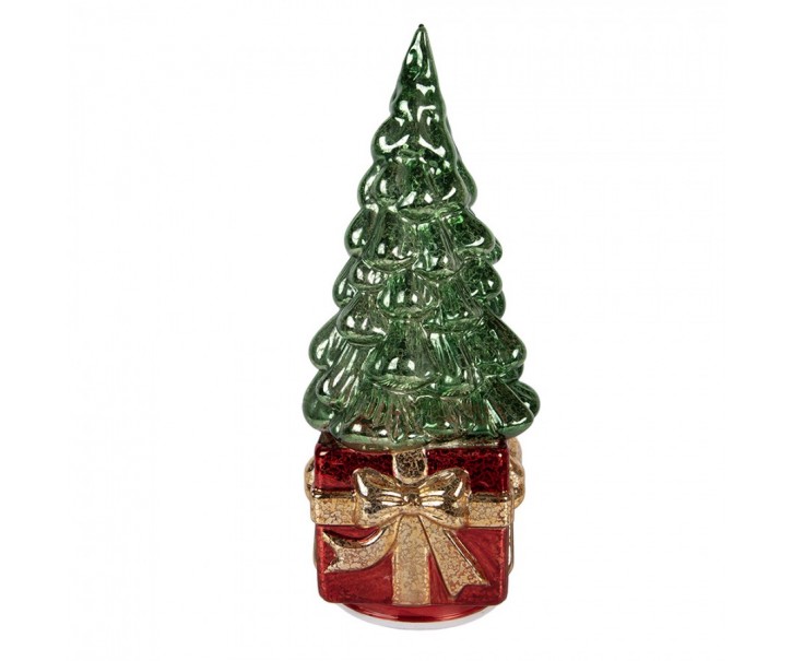 Christmas Decoration With LED Lighting Christmas Tree 13x13x30 Cm Green Plastic - 30.0 cm Clayre & Eef