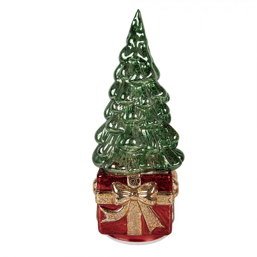 Christmas Decoration With LED Lighting Christmas Tree 13x13x30 Cm Green Plastic - 30.0 cm