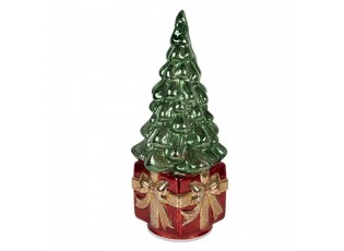 Christmas Decoration With LED Lighting Christmas Tree 13x13x30 Cm Green Plastic - 30.0 cm