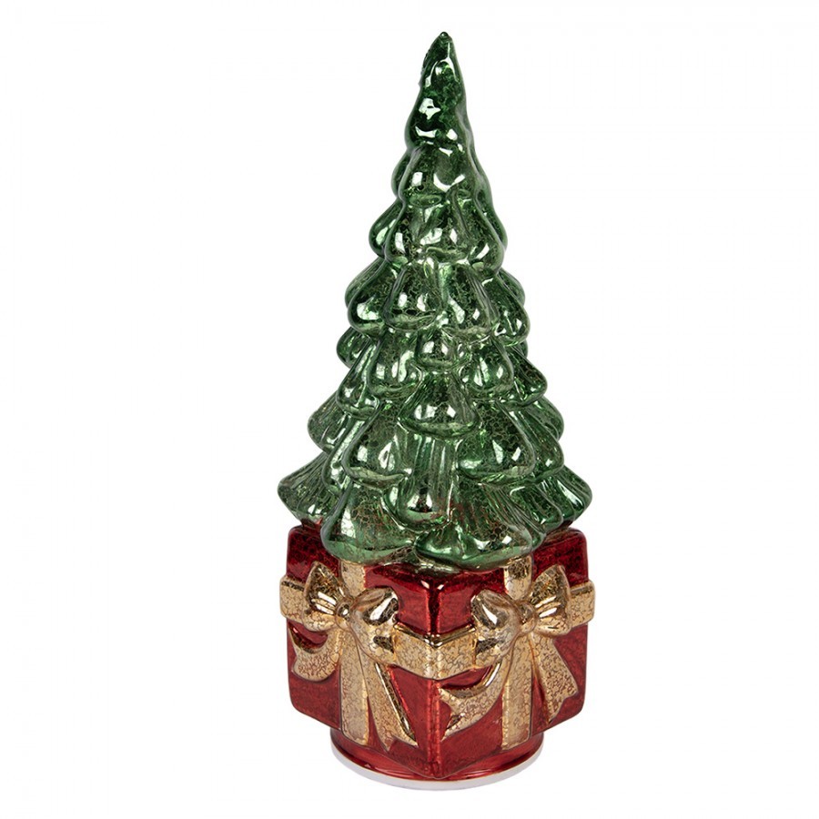 Christmas Decoration With LED Lighting Christmas Tree 13x13x30 Cm Green Plastic - 30.0 cm