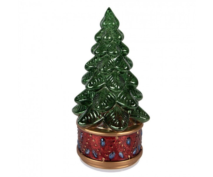 Christmas Decoration With LED Lighting Christmas Tree ? 12x27 Cm Green Plastic - ? 12*23 cm / 3*AA Clayre & Eef