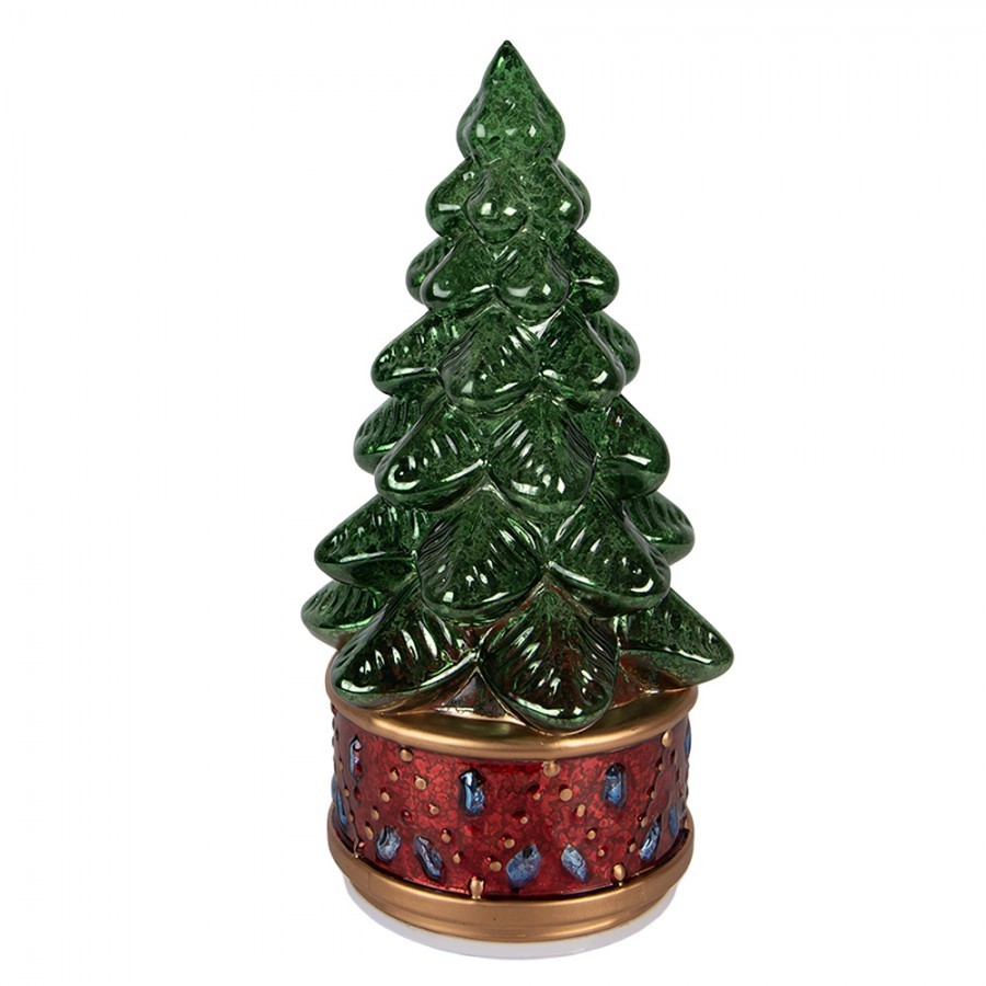 Christmas Decoration With LED Lighting Christmas Tree ? 12x27 Cm Green Plastic - ? 12*23 cm / 3*AA