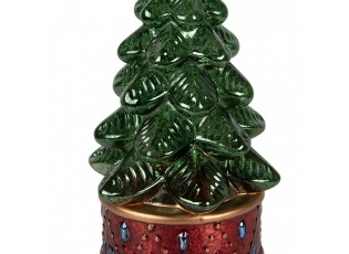 Christmas Decoration With LED Lighting Christmas Tree ? 12x27 Cm Green Plastic - ? 12*23 cm / 3*AA