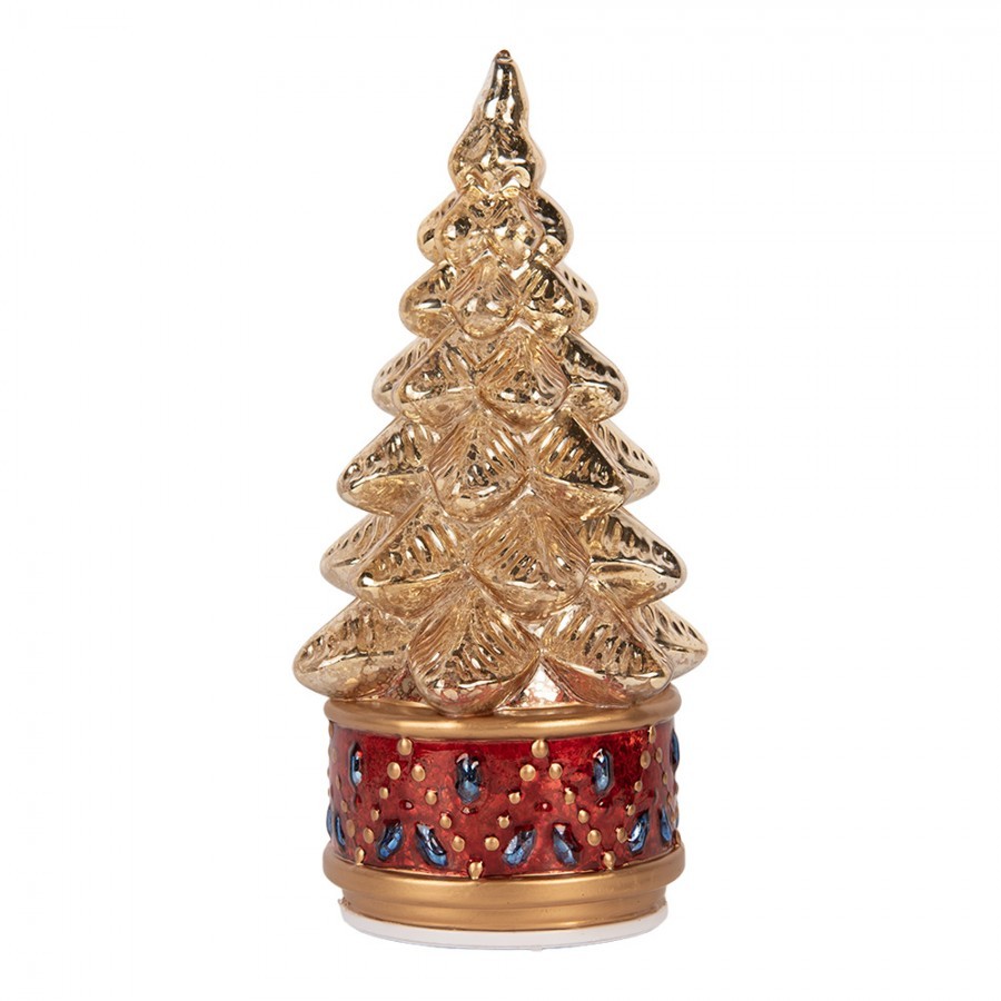Christmas Decoration With LED Lighting Christmas Tree ? 12x27 Cm Gold Colored Glass - ? 12*27 cm