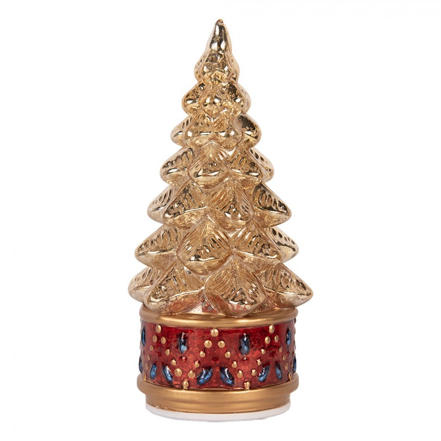 Christmas Decoration With LED Lighting Christmas Tree ? 12x27 Cm Gold Colored Glass - ? 12*27 cm