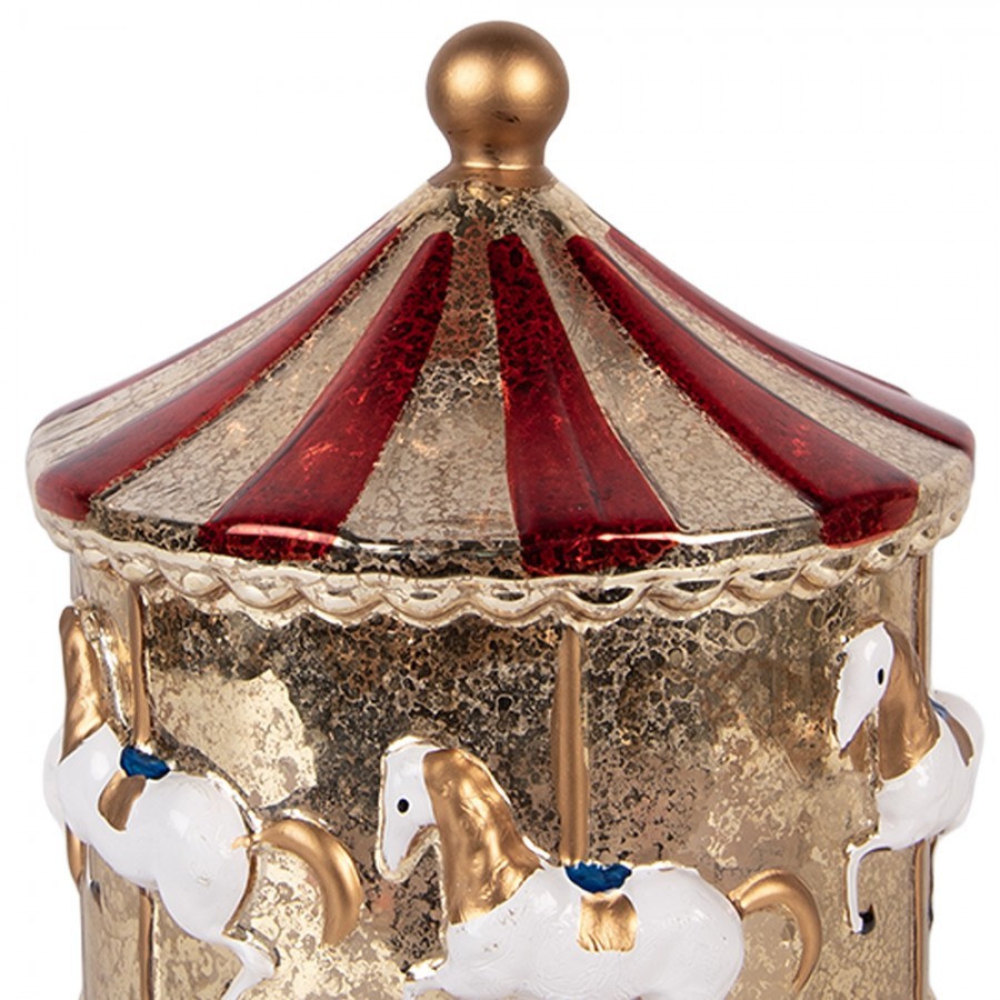 Zlatá svítící dekorace Christmas Carousel LED - Ø 15*17 cm / 3*AA